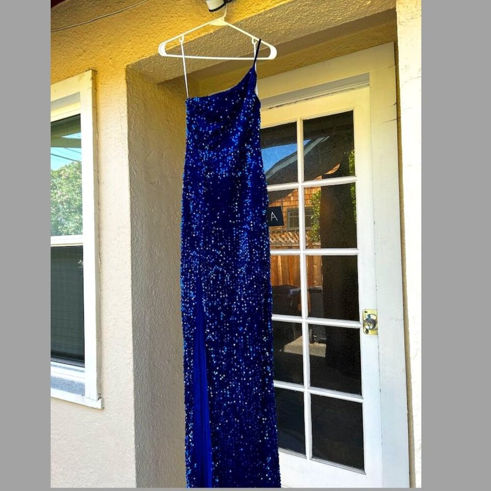 NEW Wedding Guest, Prom Blue Sequin LULU Dress Size M